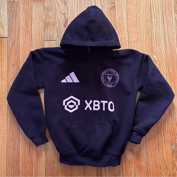 Messi 10 Inter Miami Youth Graphic Hoodie Large Black Cotton Blend - Picture 2 of 7